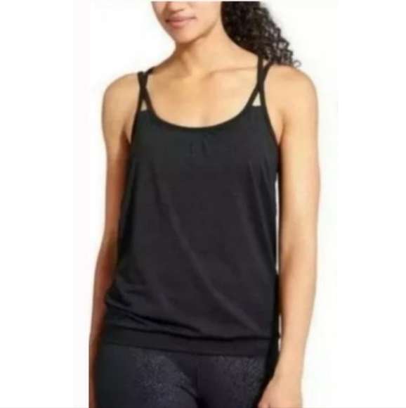 Athleta Strappy Tank With Built In Bra Size 34 B/C Black - Picture 2 of 7